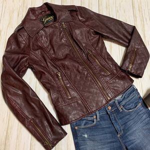Vintage Guess Faux Leather Moto Jacket